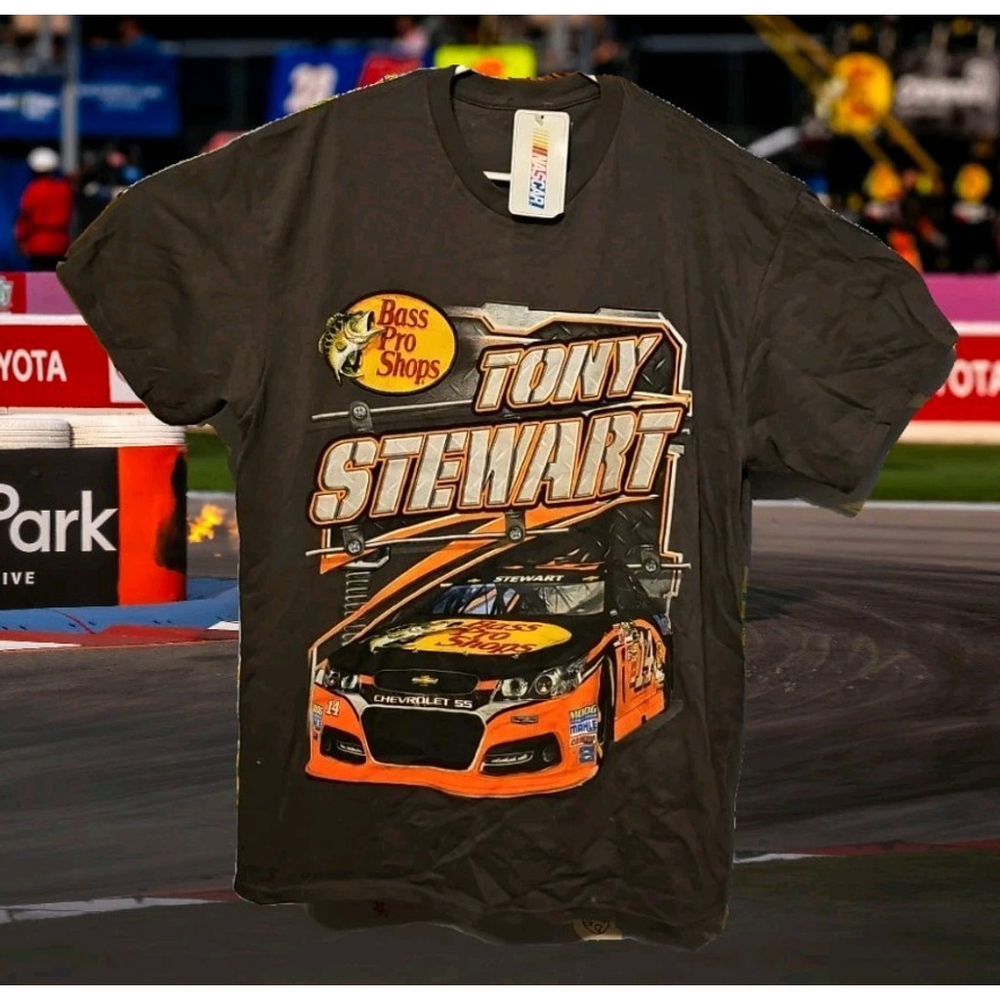 Tony Stewart #14 Bass Pro Shops Nascar Double-Sided Shirt Size Large New W/ Tags